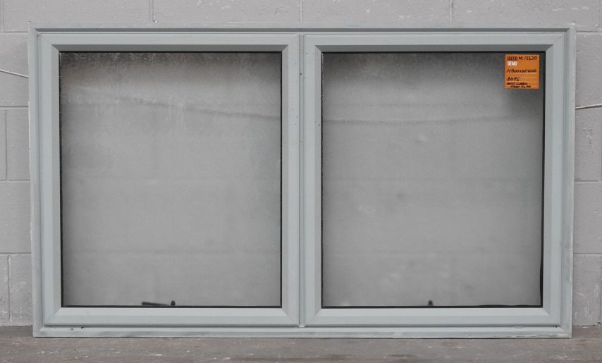 Mist Green Aluminium Double Awning Window With Obscure Glass