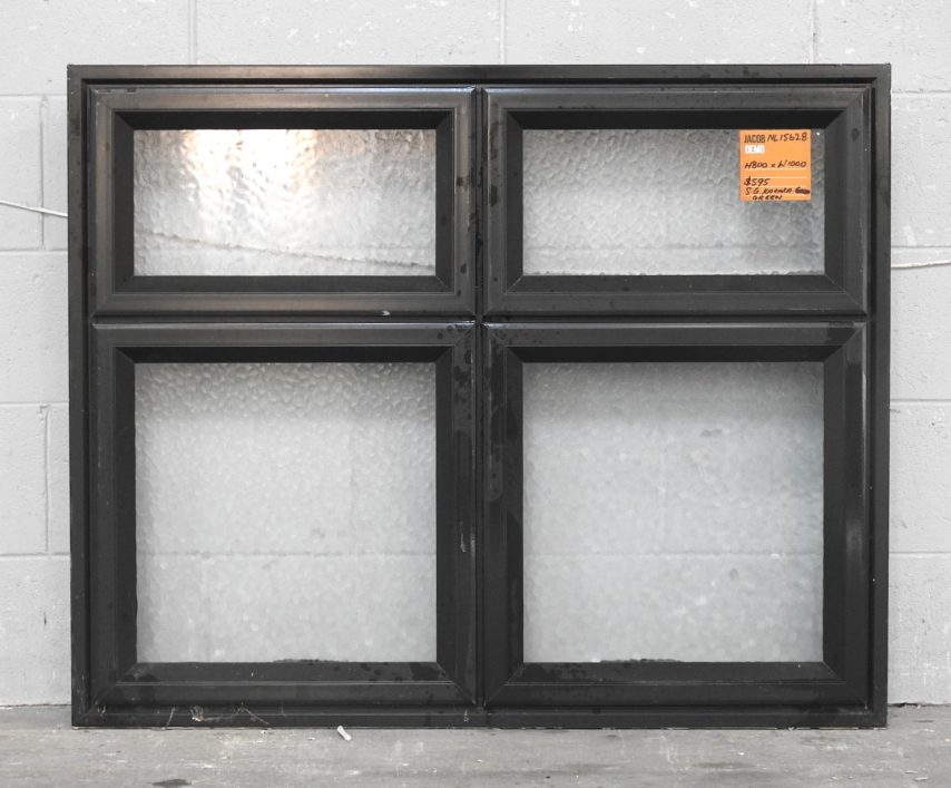 Karaka Green Aluminium Awning Window - 4 Sashes Open
