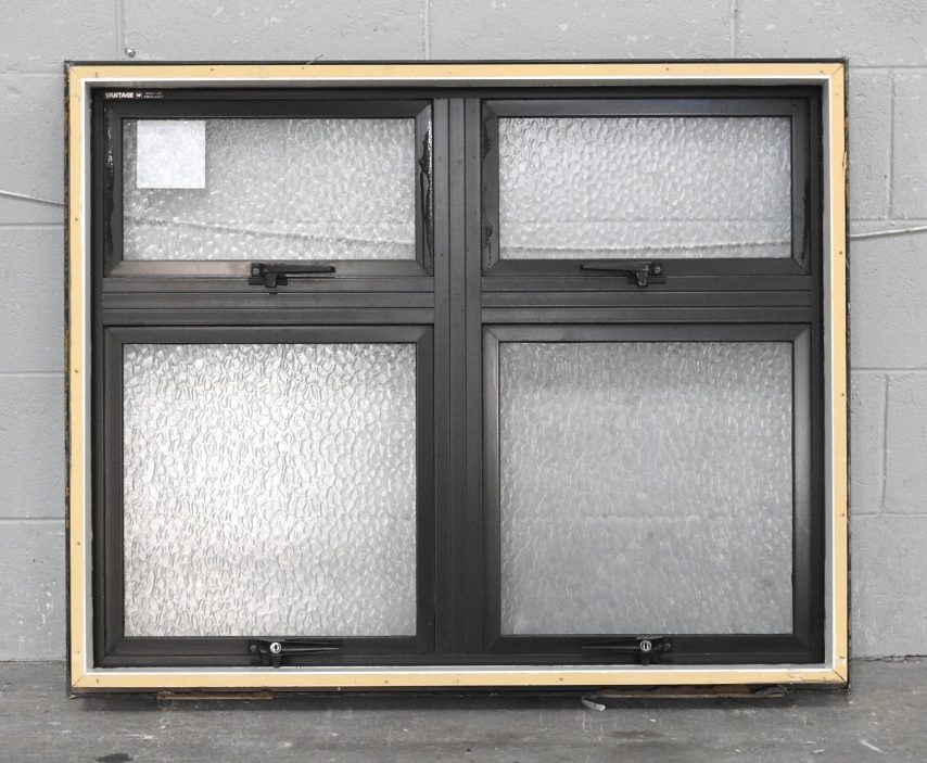 Karaka Green Aluminium Awning Window - 4 Sashes Open