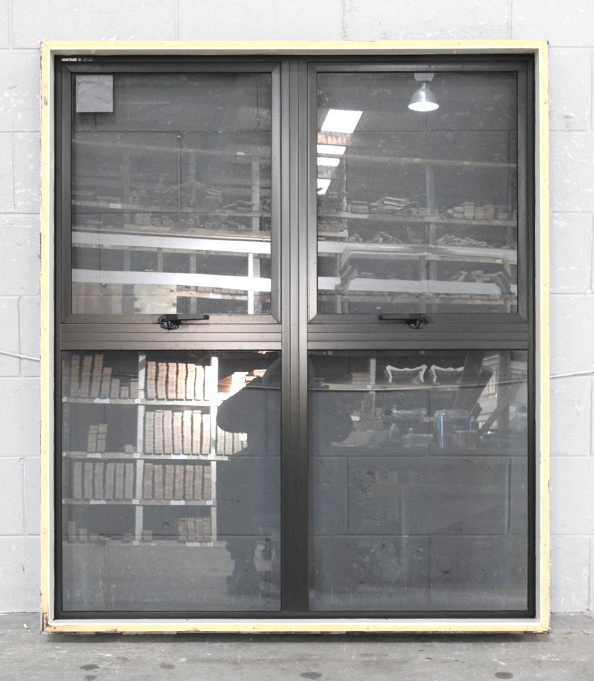 Karaka Green Aluminium Awning Window - 2 Sashes Open