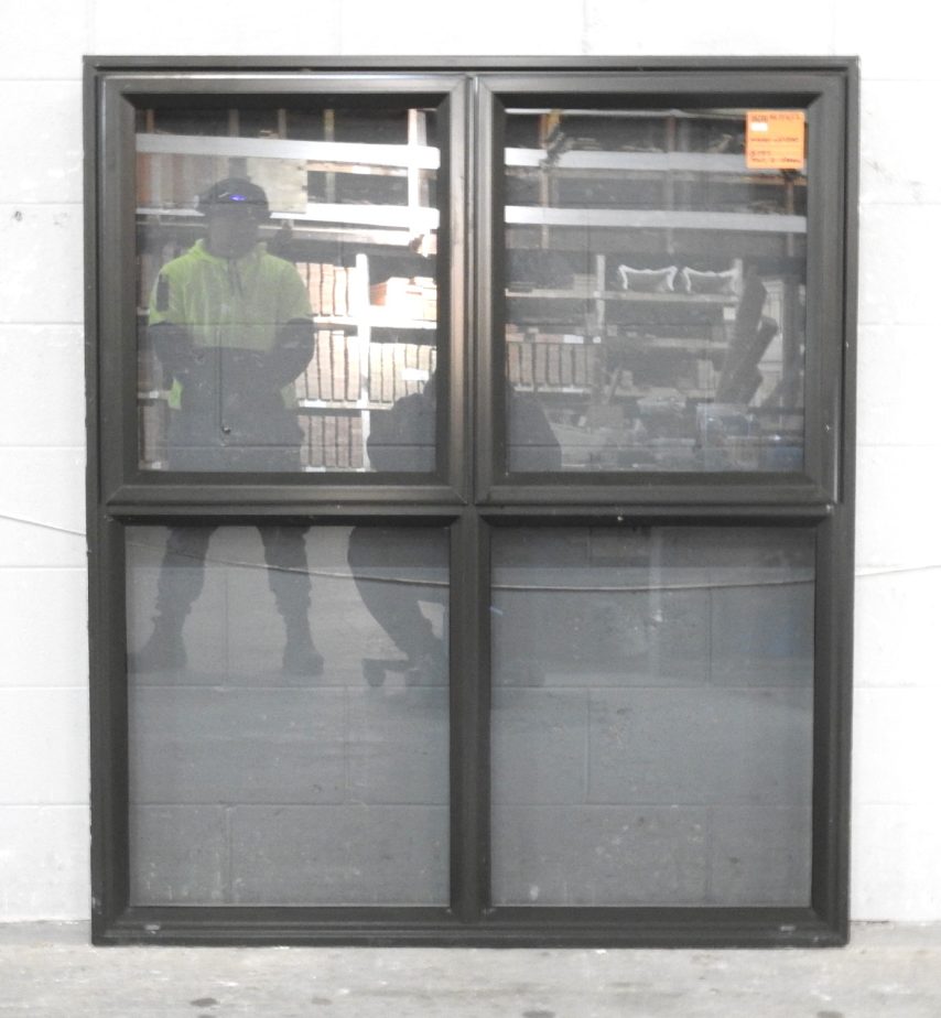 Karaka Green Aluminium Awning Window - 2 Sashes Open