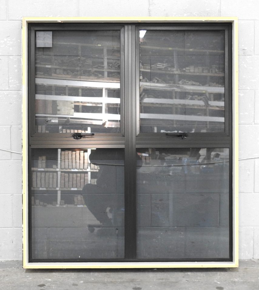 Karaka Green Aluminium Awning Window - 2 Sashes Open