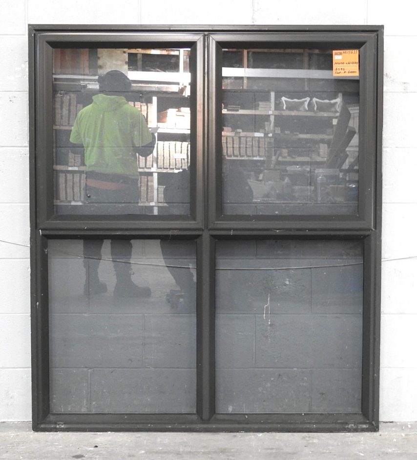 Karaka Green Aluminium Awning Window - 2 Sashes Open