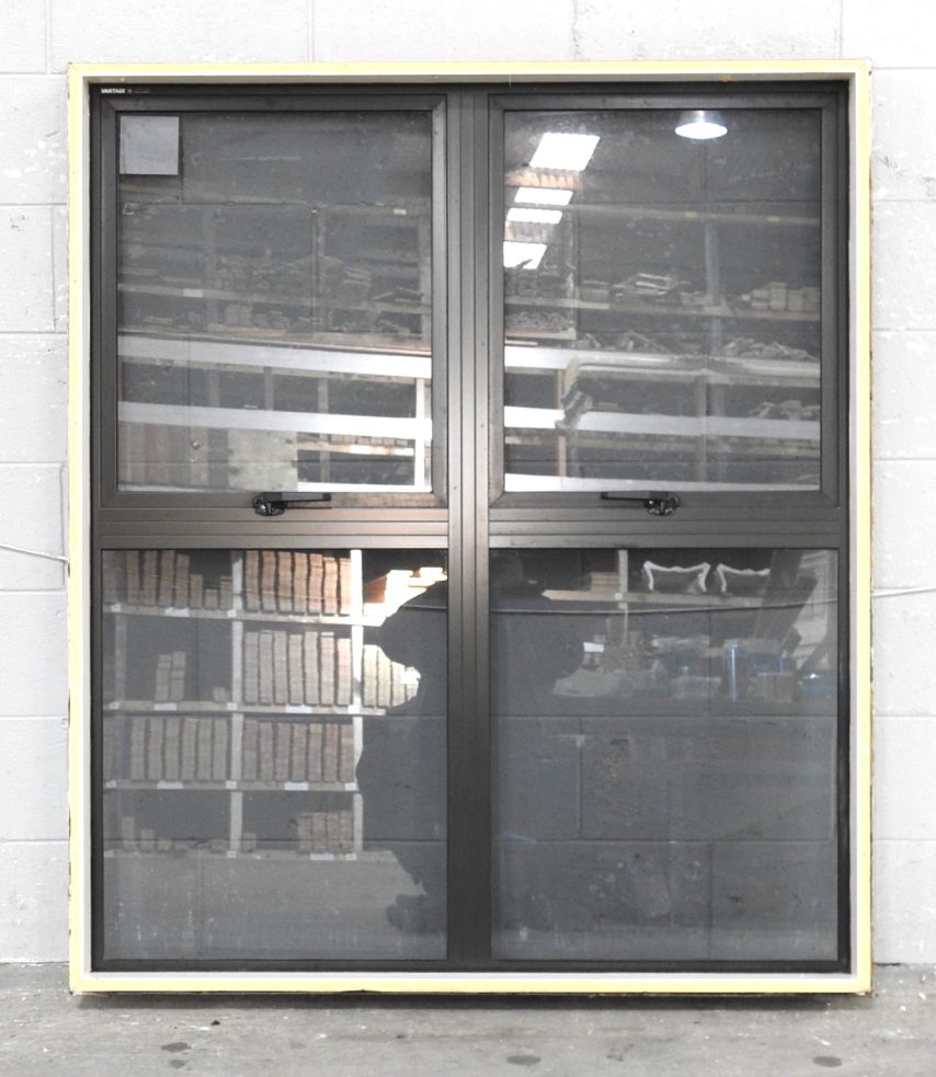 Karaka Green Aluminium Awning Window - 2 Sashes Open