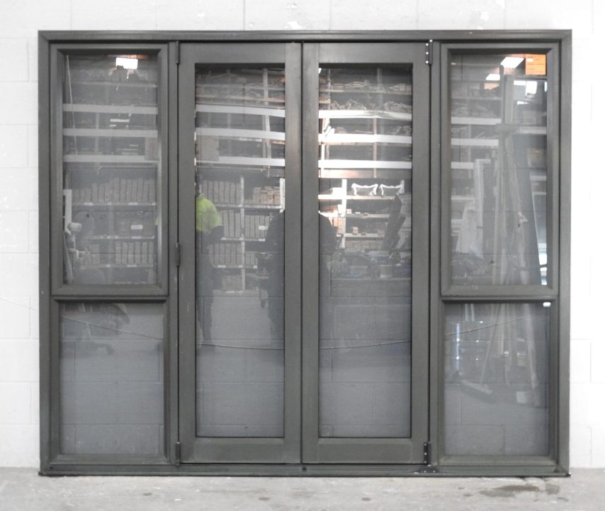 Karaka Green Aluminium Bi-Fold Door With Sidelights