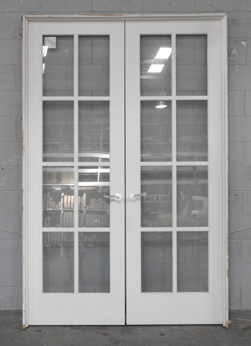 Tall Colonial Style Wooden Internal French Doors - Hung