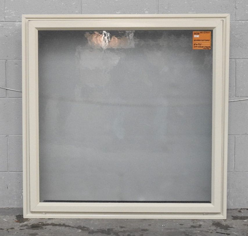 Off White Aluminium Awning Window - Obscure Glass