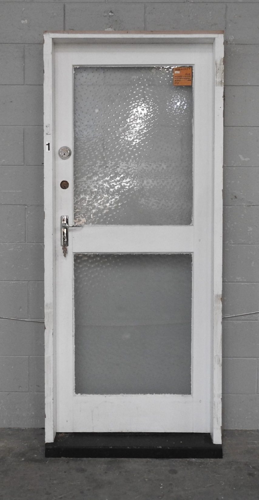 Wooden Exterior 2-Light Entry Door Hung in Frame