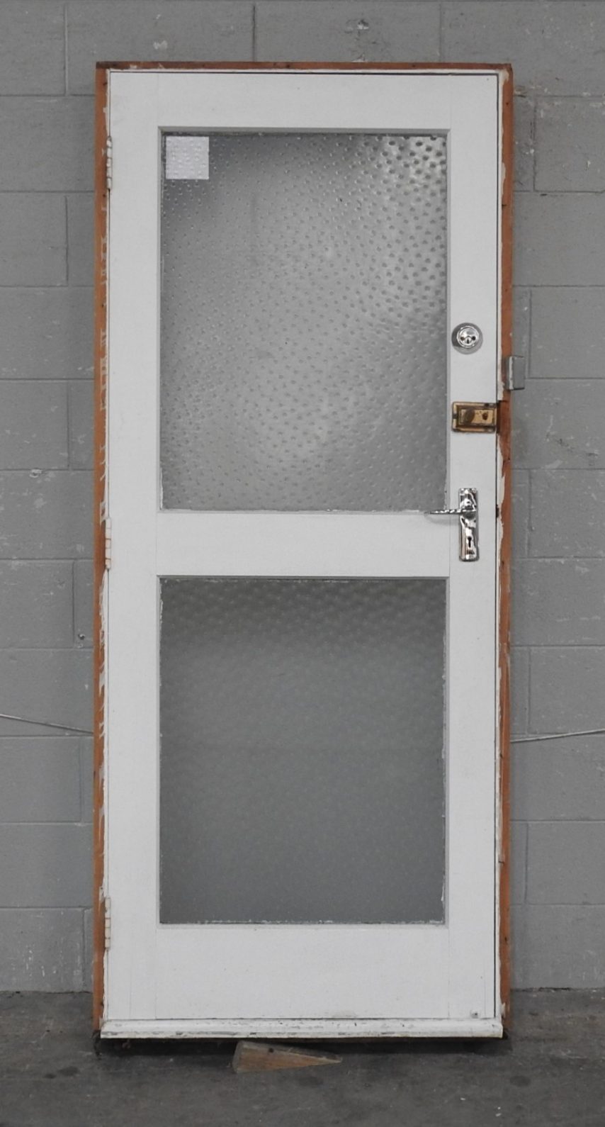 Wooden Exterior 2-Light Entry Door Hung in Frame
