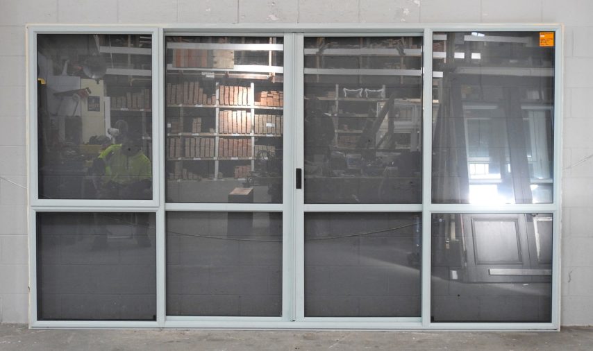 Teal Aluminium Double Door Slider - Middle Opening