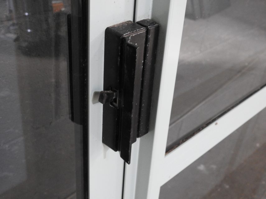 Teal Aluminium Double Door Slider - Middle Opening