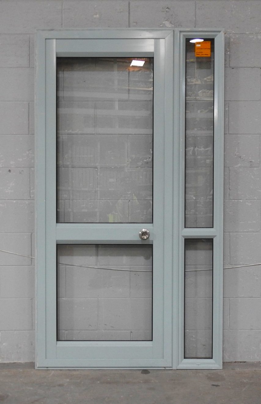 Teal Aluminium Door With Sidelight