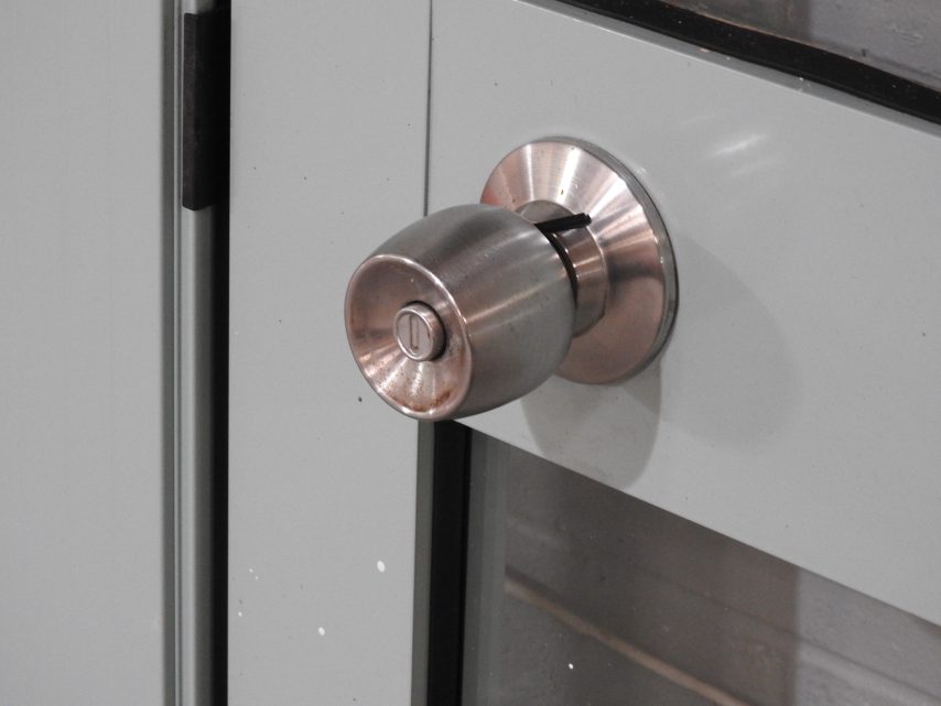 Teal Aluminium Door With Sidelight