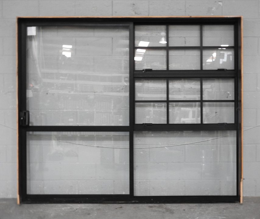 Black Aluminium Sliding Door with 2 Awning Windows