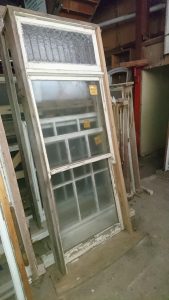 Villa Double hung window with lead light top