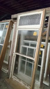 Villa Double hung window with lead light top