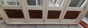 Cedar French doors with side windows