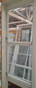 Cedar French doors with side windows