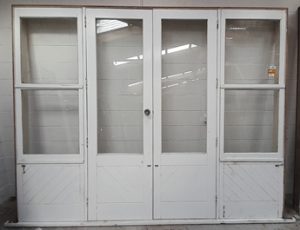 Cedar French doors with side windows