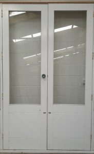Cedar French doors with side windows