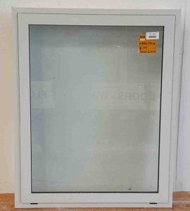 Off White aluminium double glazed single awning window