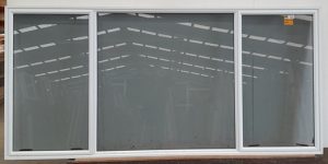 White aluminium twin awning window