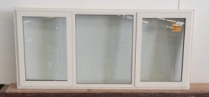 Cream aluminium double glazed twin awning window