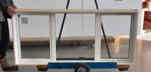 Cream aluminium double glazed twin awning window