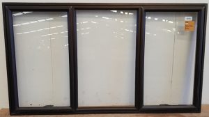 Dark bronze aluminium twin awning window