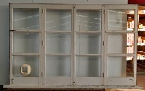 Wooden exterior French door with awning windows