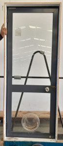 Denim blue aluminium door