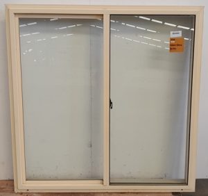 Cream aluminium sliding window
