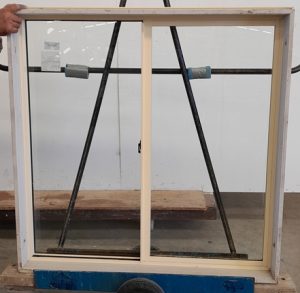 Cream aluminium sliding window