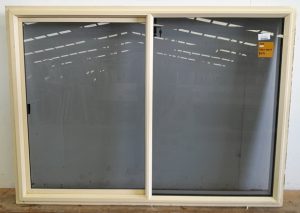 Cream aluminium sliding window