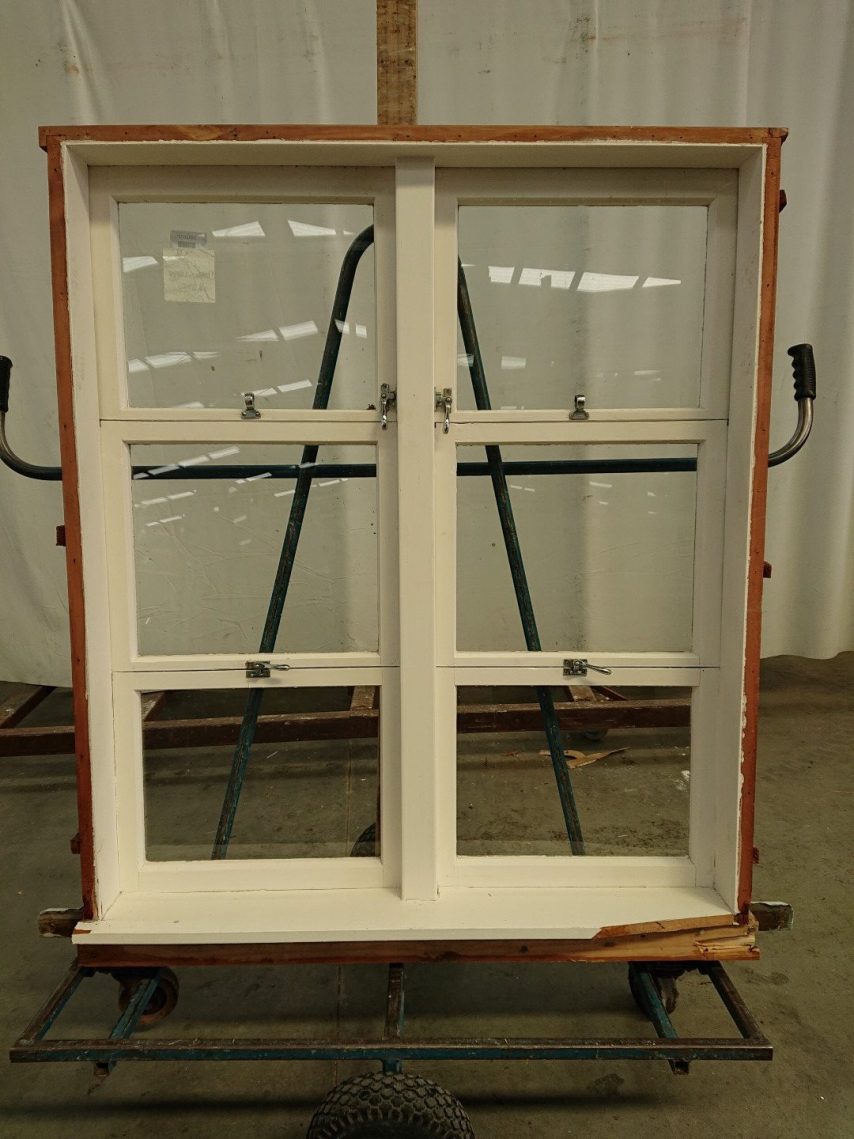 Wooden four sash awning window