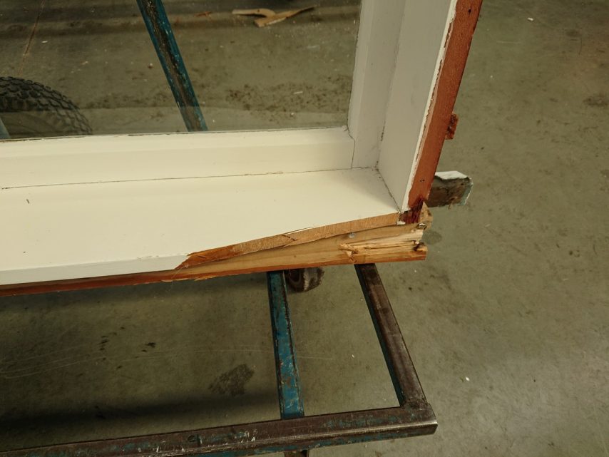 Wooden four sash awning window