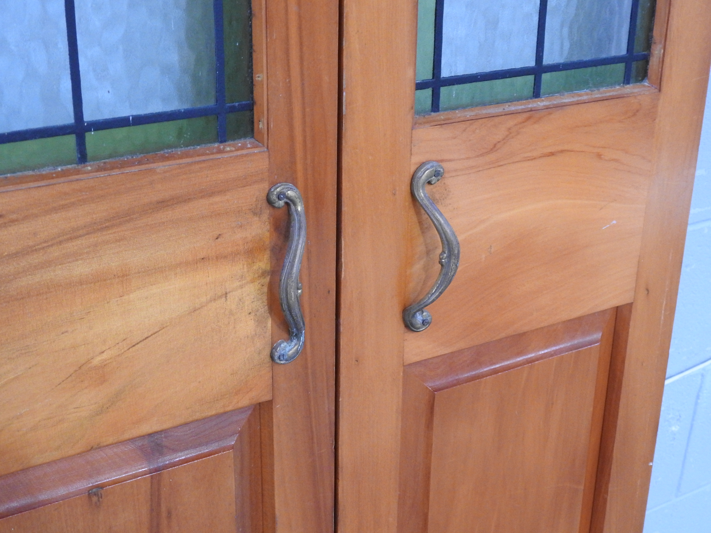 Narrow Wooden Internal French Doors - Unhung