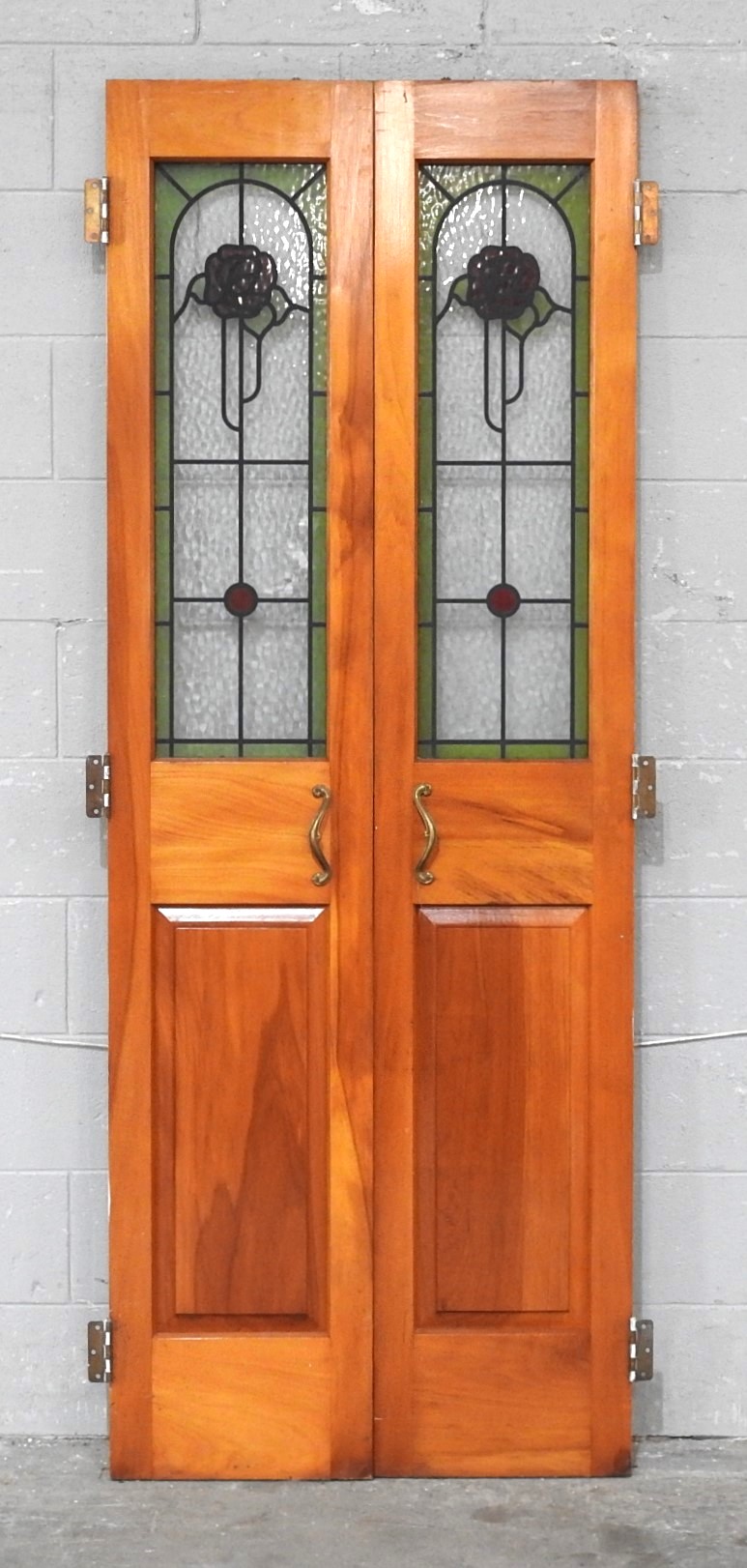 Narrow Wooden Internal French Doors - Unhung