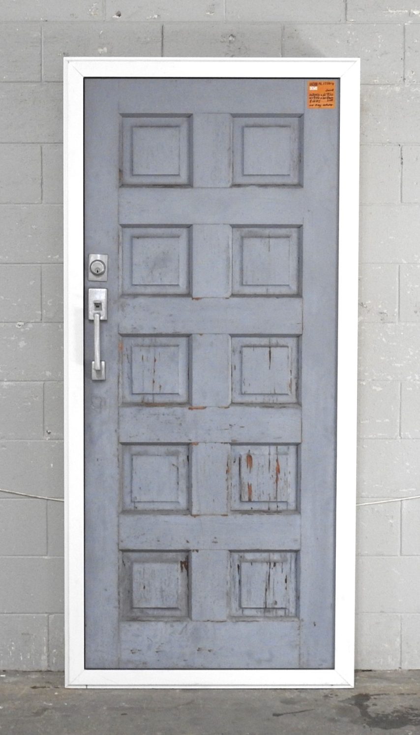 White Aluminium Frame With 10-Panel Wooden Door