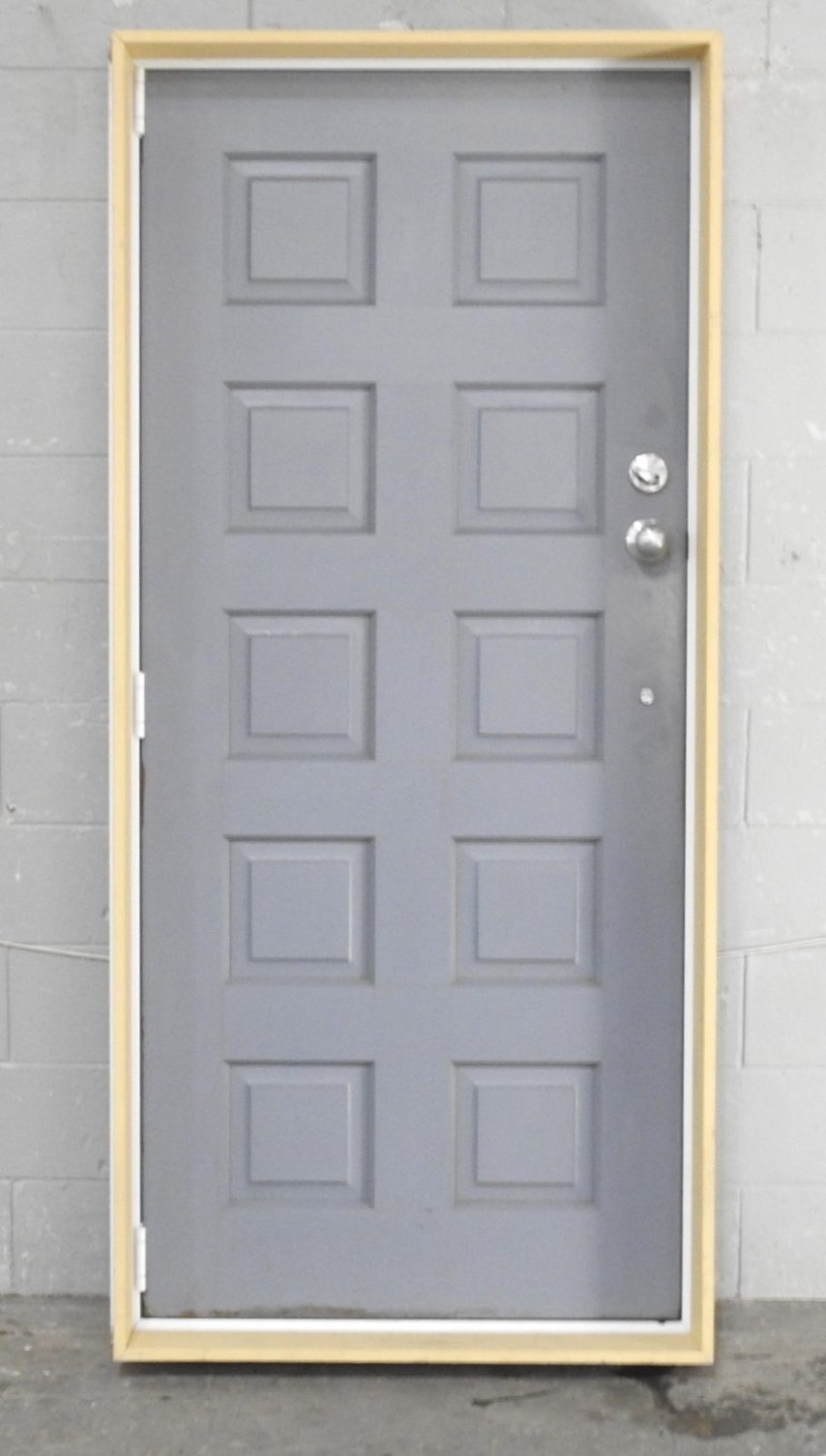 White Aluminium Frame With 10-Panel Wooden Door