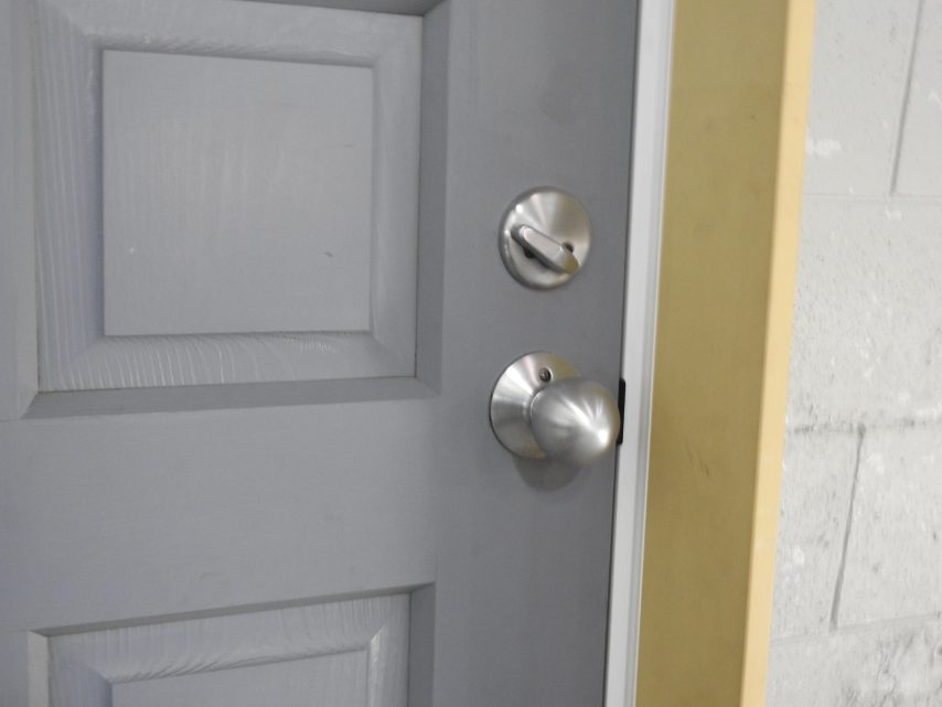 White Aluminium Frame With 10-Panel Wooden Door