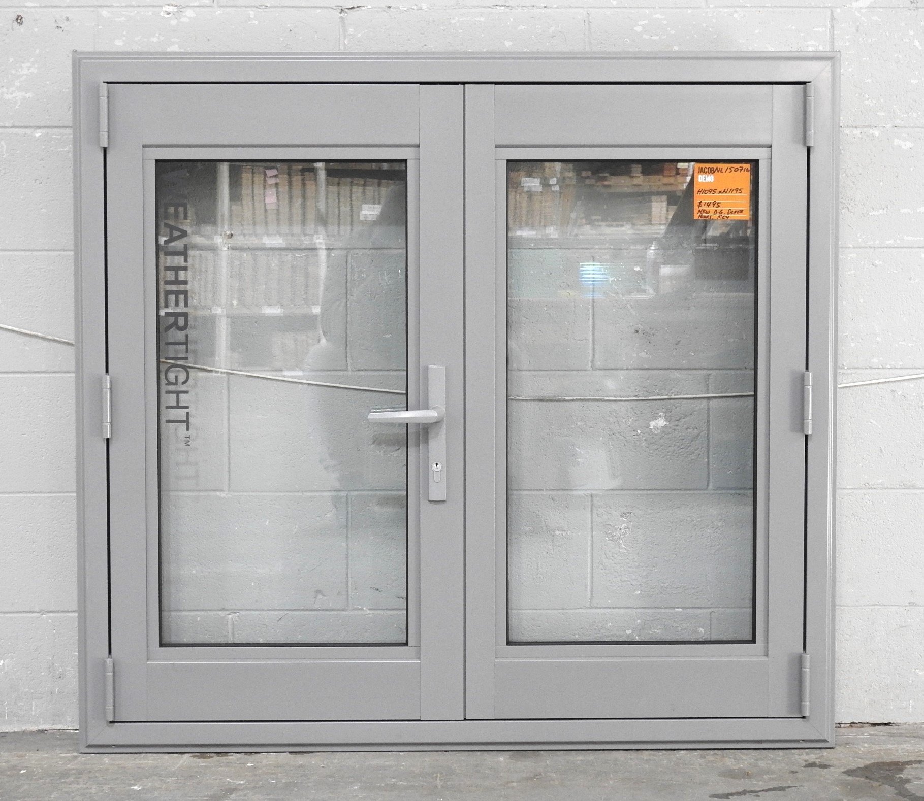 Silver Pearl Aluminium Casement Window / Mini Door - New