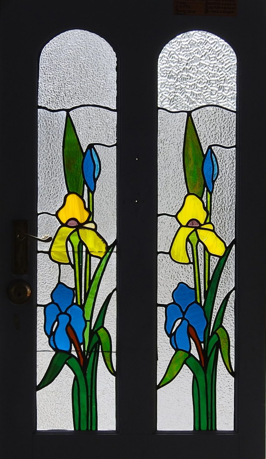 1940's Leadlight Entry Door With Sidelights - Disassembled