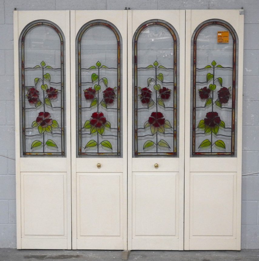 Wooden Internal Bi-Fold Doors with Faux Leadlights