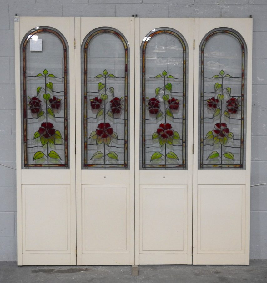 Wooden Internal Bi-Fold Doors with Faux Leadlights