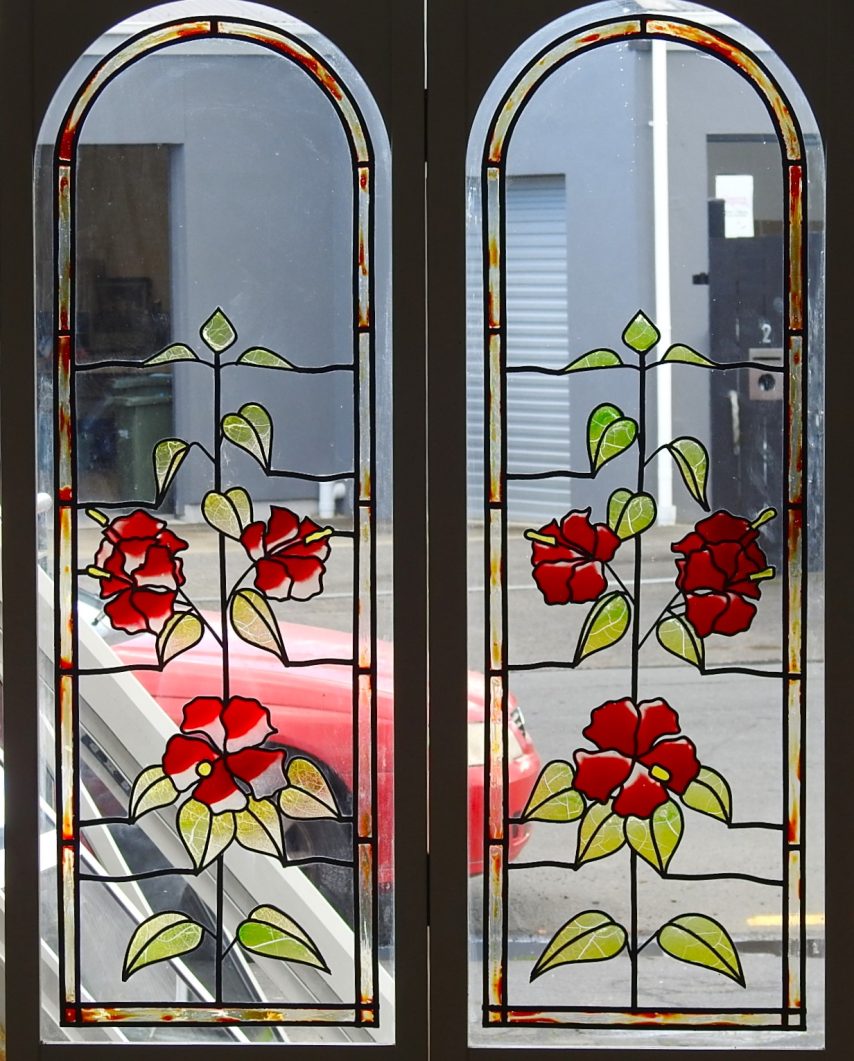 Wooden Internal Bi-Fold Doors with Faux Leadlights