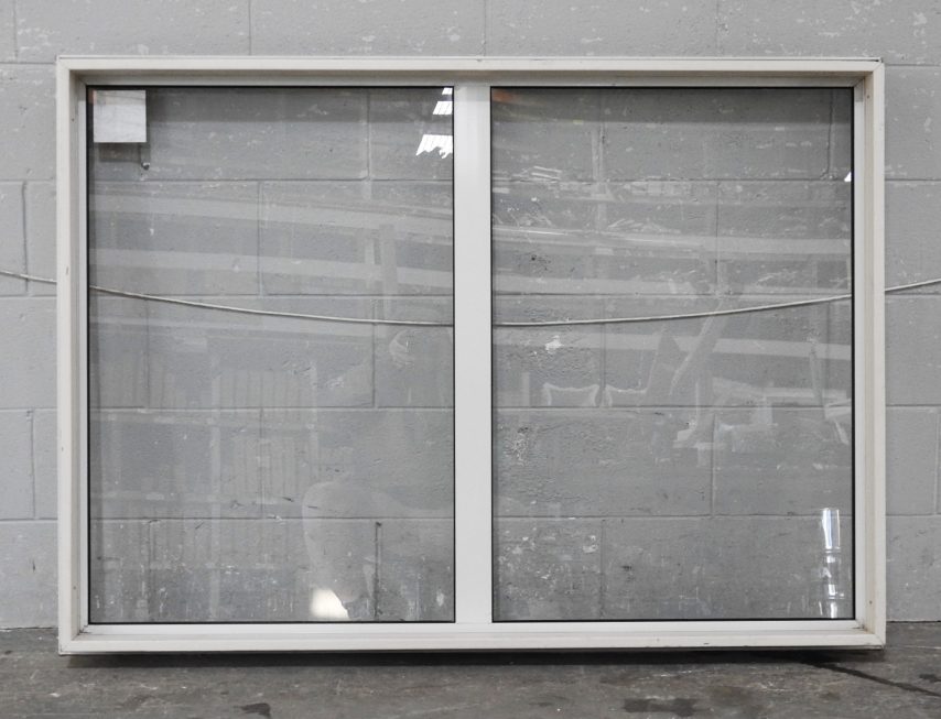 Off White Aluminium Fixed 2-Pane Window
