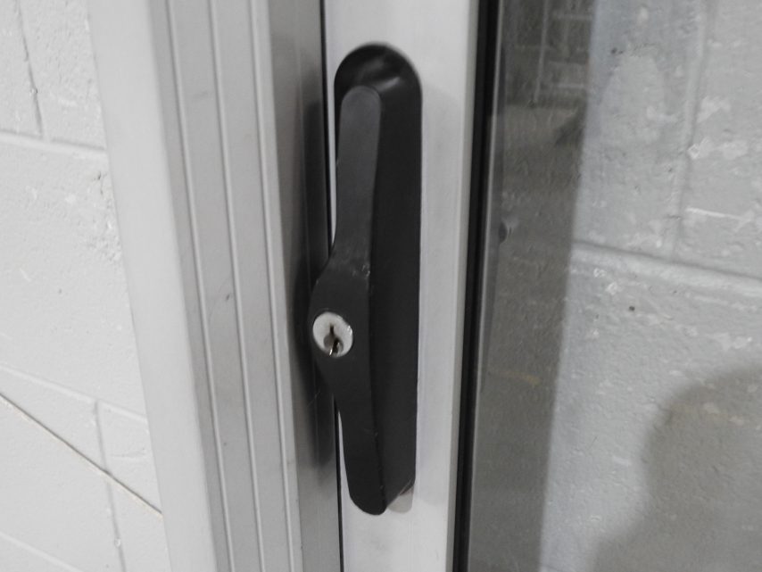 Silver Pearl Aluminium Sliding Door - Opens Left to Right