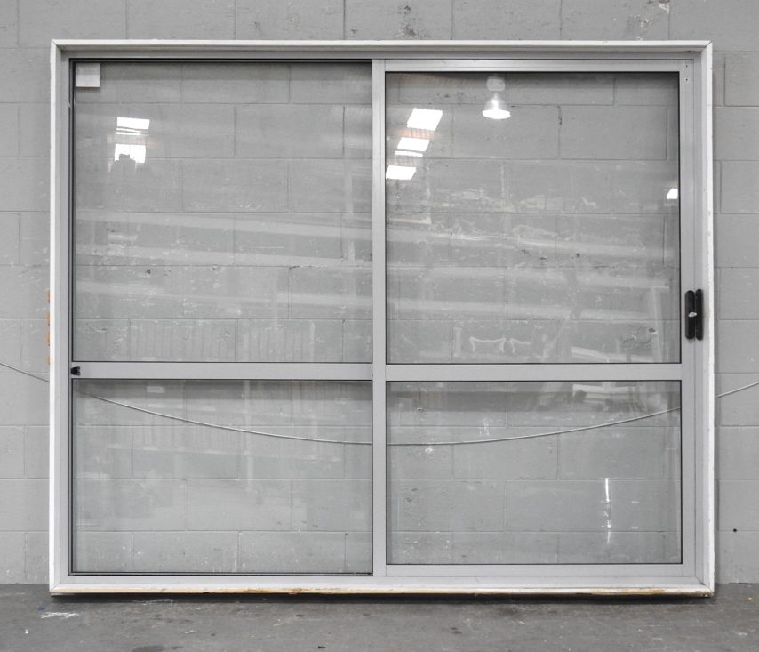 Silver Pearl Aluminium Sliding Door - Opens Left to Right