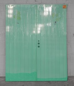 Silver Pearl Aluminium Double TG&V Entry Doors - Unused
